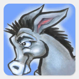 Sticker Carré Donkey démocrate