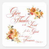 Sticker Carré Donner Merci à Lord fall aquarelle fleurie (Devant)