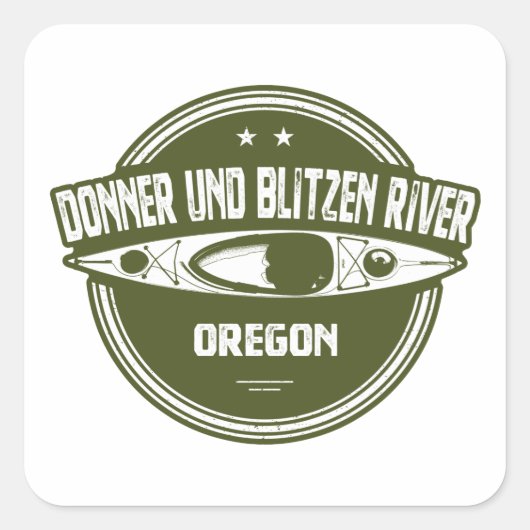 Sticker Carré Donner und Blitzen River Oregon Kayaking (Devant)
