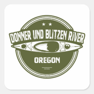 Sticker Carré Donner und Blitzen River Oregon Kayaking