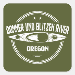 Sticker Carré Donner und Blitzen River Oregon Kayaking