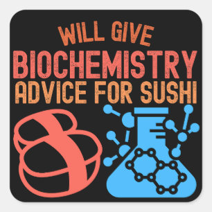 Sticker Carré Donnera Biochimie pour Sushi