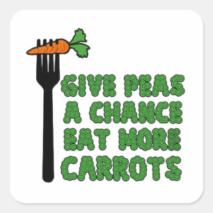 Sticker Carré Donnez une chance aux petits pois