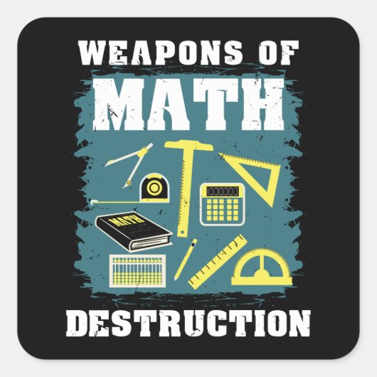 Sticker Carré Dons de maths amusants (Devant)
