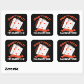 Sticker Carré Dont fold Poker (Feuille)