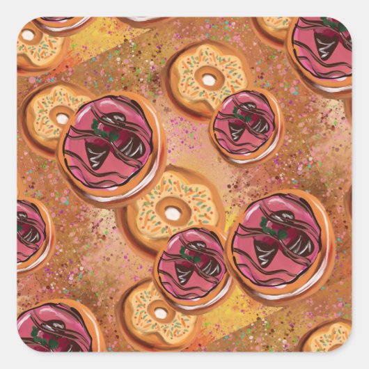 Sticker Carré Donuts (Devant)