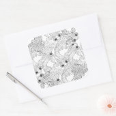 Sticker Carré Doodle chinois de poisson (Enveloppe)