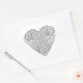 Sticker Carré Doodle de coeur ailé (Enveloppe)