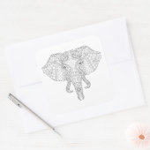 Sticker Carré Doodle de tête d'éléphant 2 (Enveloppe)