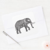 Sticker Carré Doodle d'éléphant d'Imaginaire stylisé (Enveloppe)