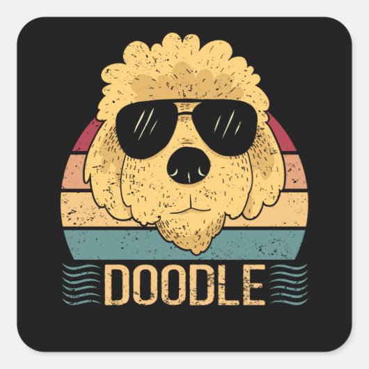 Sticker Carré Doodle Dogs Goldendoodle Dog Propriétaire (Devant)
