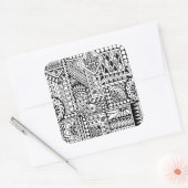 Sticker Carré Doodle ethnique (Enveloppe)