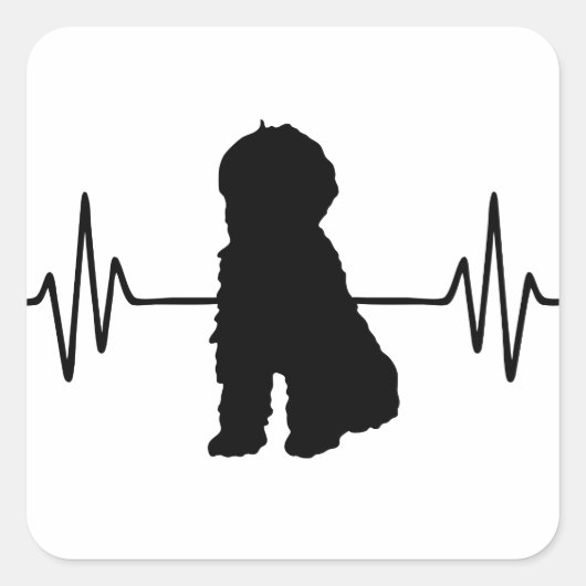 Sticker Carré Doodle Heart (Devant)