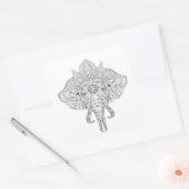 Sticker Carré Doodle inspiré par la tête d'éléphant (Enveloppe)