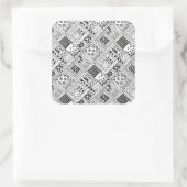 Sticker Carré Doodle Motif indien (Sac)
