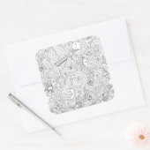 Sticker Carré Doodle nautique (Enveloppe)