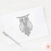 Sticker Carré Doodle Owl (Enveloppe)