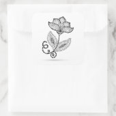 Sticker Carré Doodles Henna Paisley Mehndi (Sac)