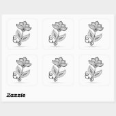 Sticker Carré Doodles Henna Paisley Mehndi (Feuille)