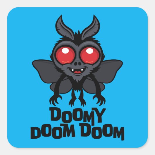 Sticker Carré Doomy Doom Doom Mothman Cryptide Mignon (Devant)