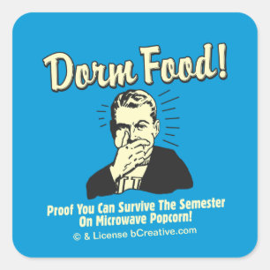 Sticker Carré Dorm Food : Survive Microwave Popcorn