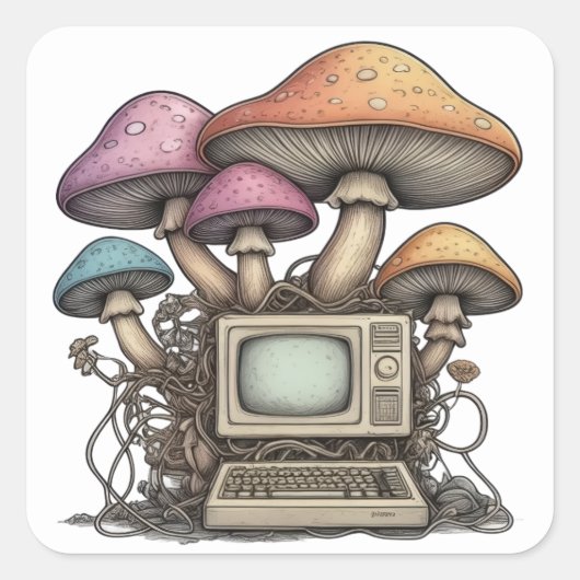 Sticker Carré DOS Champignons (Devant)