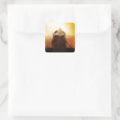 Sticker Carré Dos de tête avec couronne (Sac)