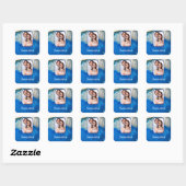 Sticker Carré Dos photo en cristal bleu (Feuille)