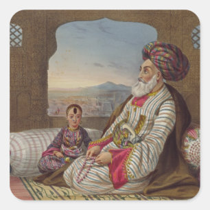 Sticker Carré Dost Mahommed (1793-1863) Roi de Caubul et son Y
