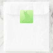 Sticker Carré Dotty Chat - teintes vert citron (Sac)