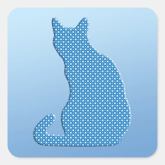 Sticker Carré Dotty Chat - tons bleu (Devant)