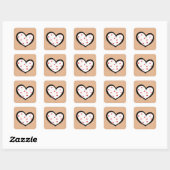 Sticker Carré Dotty Hearts (Feuille)