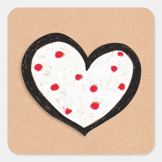 Sticker Carré Dotty Hearts (Devant)