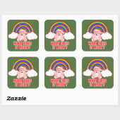 Sticker Carré Double arc-en-ciel Santa Claus (Feuille)
