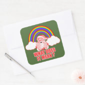 Sticker Carré Double arc-en-ciel Santa Claus (Enveloppe)
