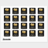 Sticker Carré Double célébration Junior Or et Noir (Feuille)
