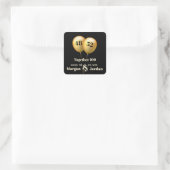Sticker Carré Double célébration Junior Or et Noir (Sac)