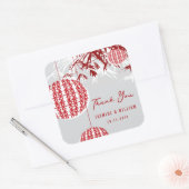 Sticker Carré Double lanternes et Mariage chinois en bambou (Enveloppe)