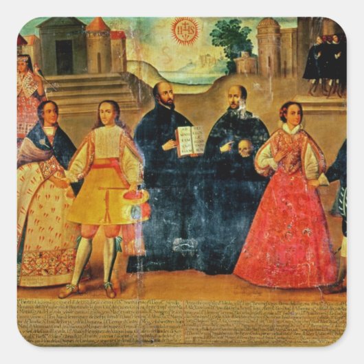 Sticker Carré Double mariage entre deux femmes inca (Devant)