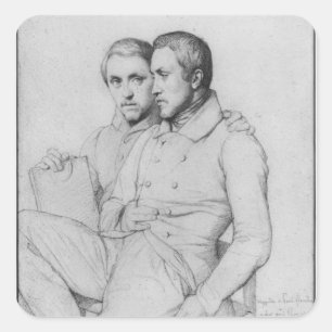 Sticker Carré Double portrait de Hippolyte et de Paul Flandrin