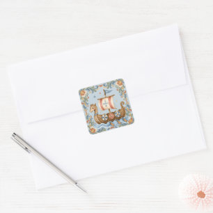 Sticker Carré Douce Baby Shower Petit Viking