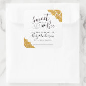 Sticker Carré Douce comme peut Abee Baby shower Bookplate (Sac)