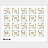 Sticker Carré Douce Fête de Bébé Oh Cerf (Feuille)