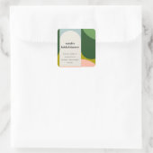 Sticker Carré Douce Fête de Mariage Abstraite Rétro Arc-en-ciel  (Sac)