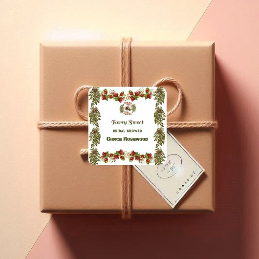 Sticker Carré Douce Fête de Mariage avec Feuillage d'Automne et