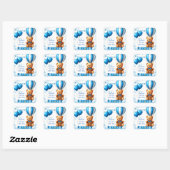 Sticker Carré Douce Fête de Naissance Ourson 🧸 (Feuille)
