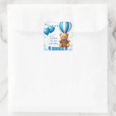 Sticker Carré Douce Fête de Naissance Ourson 🧸 (Sac)