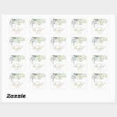 Sticker Carré Douce verdure Eucalyptus Aquarelle Baby Shower (Feuille)