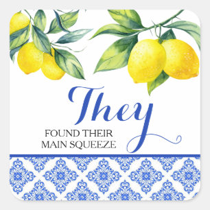 Sticker Carré Douche citron