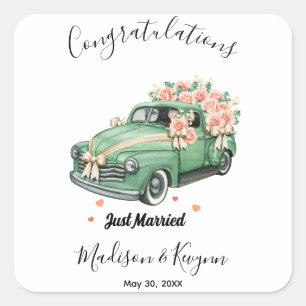 Sticker Carré Douche Mariage Personnalisée - Juste Marié